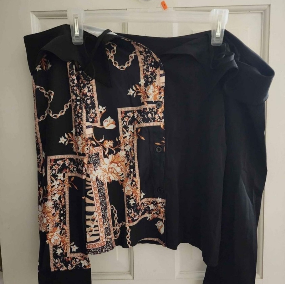 Black off shoulder dress top